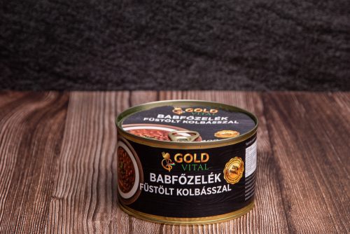 Gold Vitál Babfőzelék Tóalmási Nitritmentes Füstölt Parasztkolbásszal 400gr